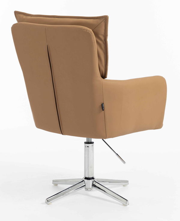 HOKER HR250CROSS KARMELOWY EKOSKÓRA PREMIUM SOFT CHROMOWANA PODSTAWA