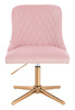 FOTEL HR940CROSS PUDROWY RÓŻ WELUR ZŁOTA PODSTAWA