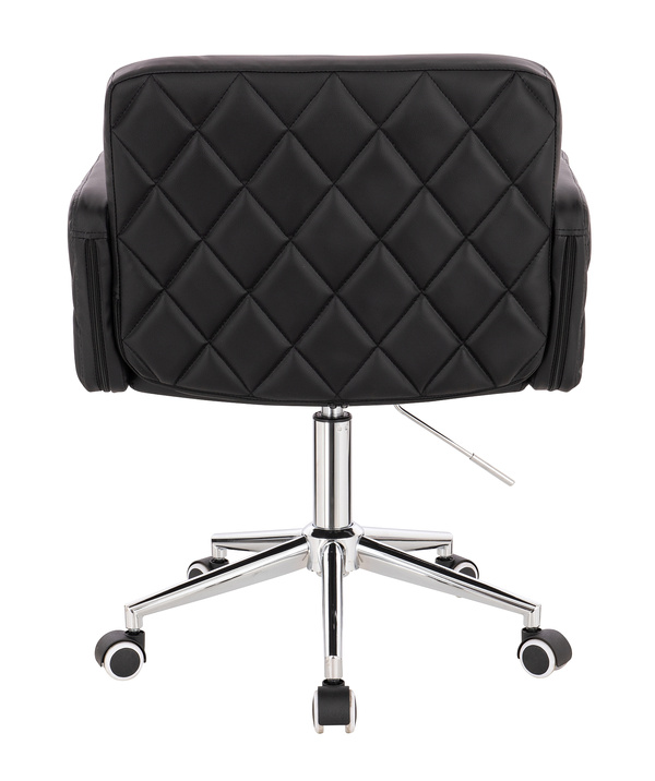 FOTEL HR802K CZARNY CHROMOWANA PODSTAWA
