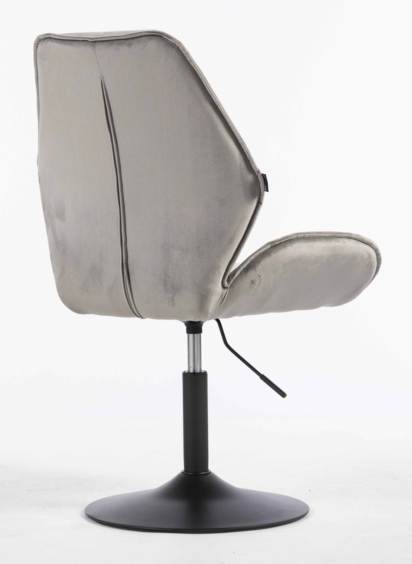 FOTEL HR350N STALOWY WELUR CZARNA PODSTAWA