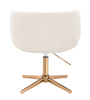 FOTEL HR333CROSS KREMOWY BARANEK ZŁOTA PODSTAWA