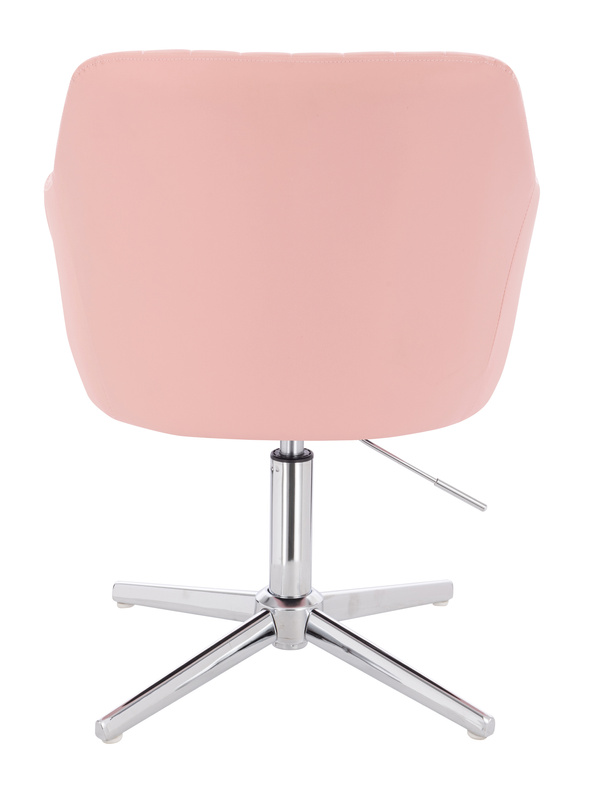 FOTEL HR190CROSS RÓŻOWY CHROMOWANA PODSTAWA