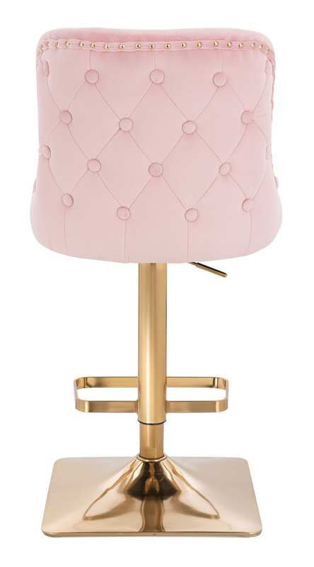 FOTEL HR940KW PUDROWY RÓŻ WELUR ZŁOTA PODSTAWA