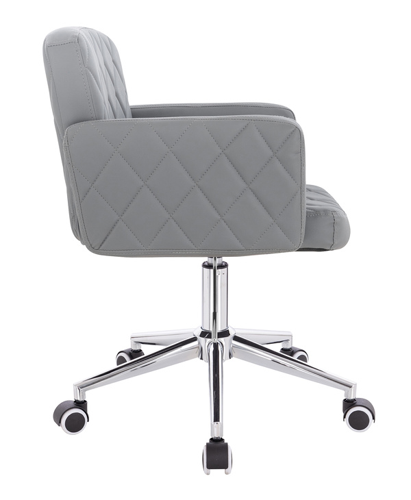 FOTEL HR802K SZARY CHROMOWANA PODSTAWA