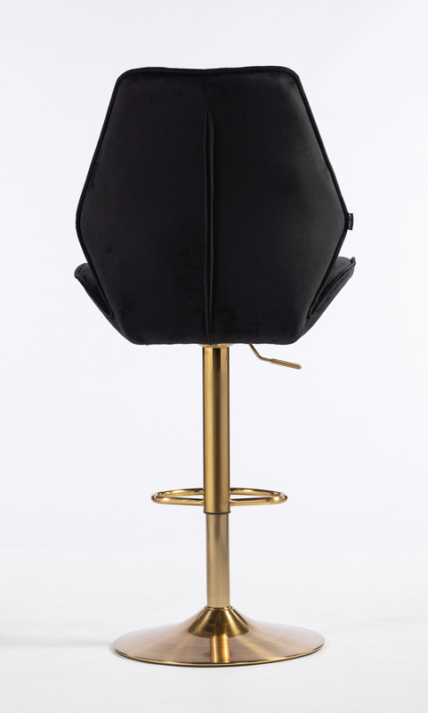 FOTEL HR350W CZARNY WELUR ZŁOTA PODSTAWA