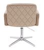 FOTEL HR802CROSS LATTE WELUR CHROMOWANA PODSTAWA