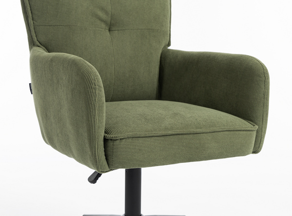 HOKER HR250K ZIELONY SZAŁWIA PREMIUM CORD SZTRUKS CZARNA PODSTAWA