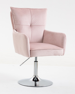 HOKER HR250N PUDROWY RÓŻ WELUR  CHROMOWANA PODSTAWA