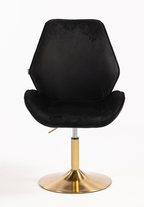 FOTEL HR350N CZARNY WELUR ZŁOTA PODSTAWA