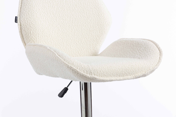 FOTEL HR350W KREMOWY BARANEK CHROMOWANA PODSTAWA