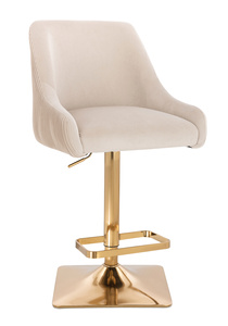 FOTEL HR920KW KREMOWY WELUR ZŁOTA PODSTAWA
