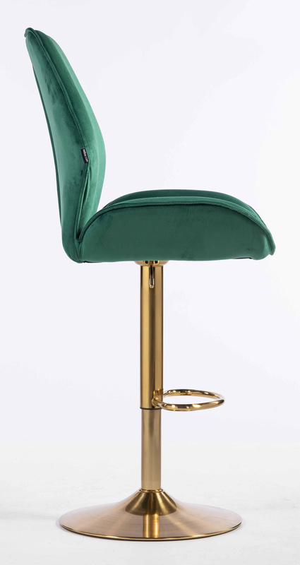 FOTEL HR350W BUTELKOWA ZIELEŃ WELUR ZŁOTA PODSTAWA