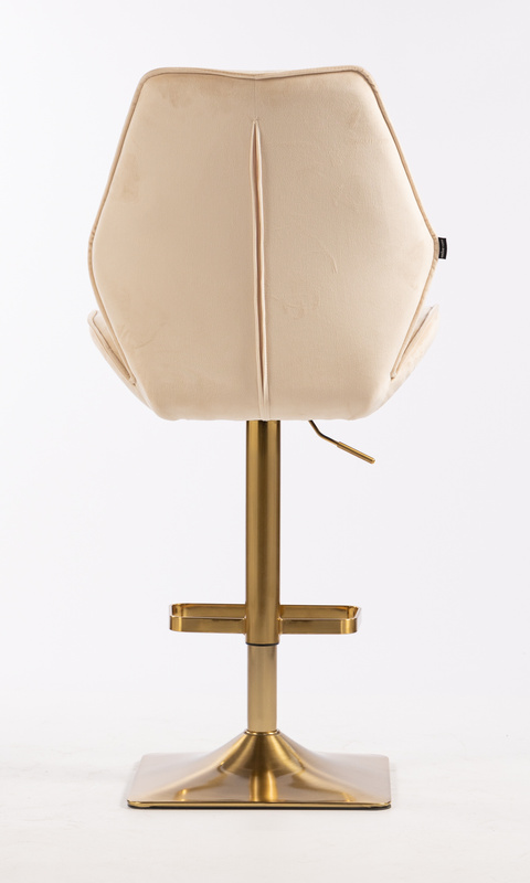 FOTEL HR350KW KREMOWY WELUR ZŁOTA PODSTAWA