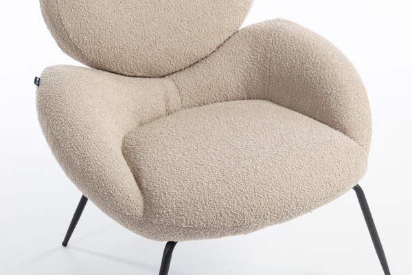 FOTEL HR2045 LATTE BARANEK CZARNA PODSTAWA