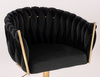 FOTEL HR750K CZARNY WELUR ZŁOTA PODSTAWA