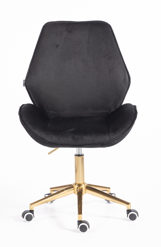 FOTEL HR350K CZARNY WELUR ZŁOTA PODSTAWA