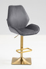 FOTEL HR350KW GRAFITOWY WELUR ZŁOTA PODSTAWA