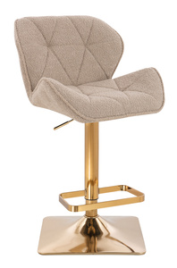 FOTEL HR111KW LATTE BARANEK ZŁOTA PODSTAWA