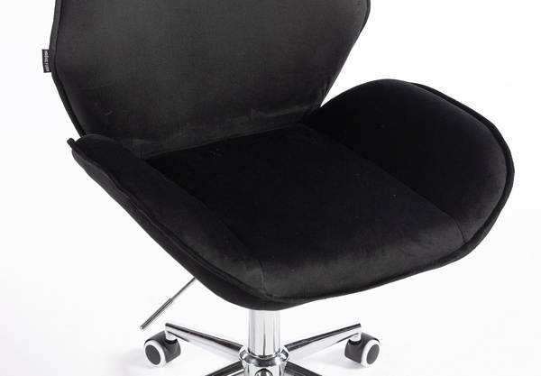 FOTEL HR350K CZARNY WELUR CHROMOWANA PODSTAWA