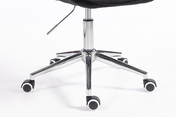 FOTEL HR350K CZARNY WELUR CHROMOWANA PODSTAWA