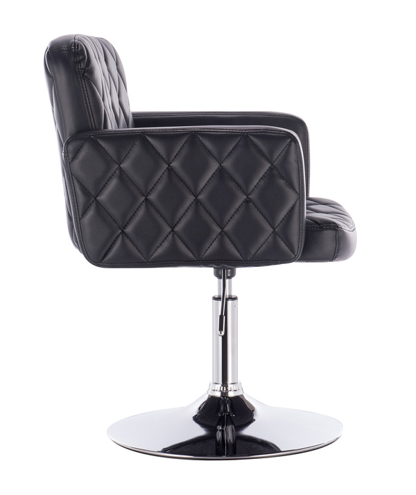 FOTEL HR802N CZARNY CHROMOWANA PODSTAWA
