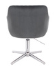 FOTEL HR190CROSS GRAFITOWY WELUR CHROMOWANA PODSTAWA