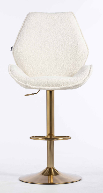 FOTEL HR350W KREMOWY BARANEK ZŁOTA PODSTAWA