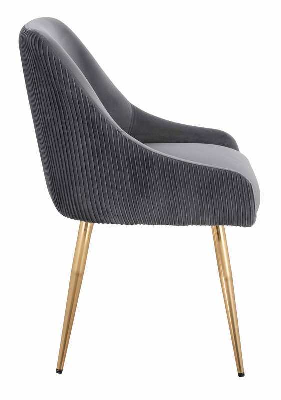 HR920 KRZESŁO ZŁOTE NOGI GRAFITOWY WELUR