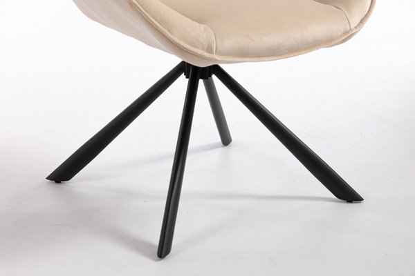 FOTEL HR350 PAJĄK KREMOWY WELUR CZARNA PODSTAWA