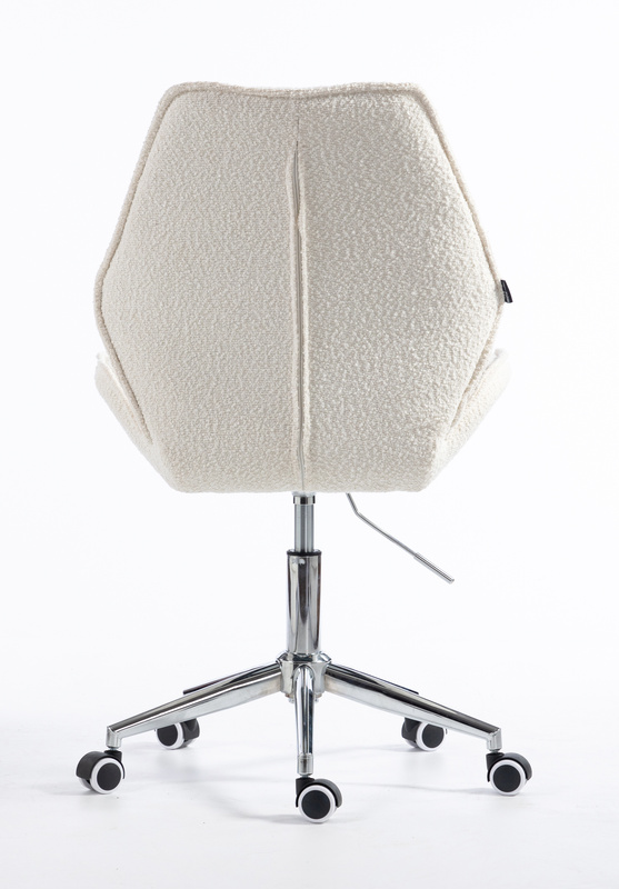 FOTEL HR350K KREMOWY BARANEK CHROMOWANA PODSTAWA