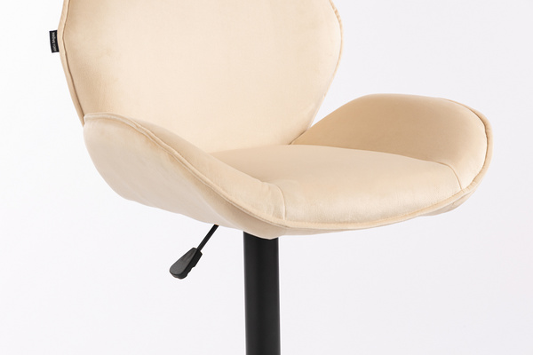 FOTEL HR350KW KREMOWY WELUR CZARNA PODSTAWA