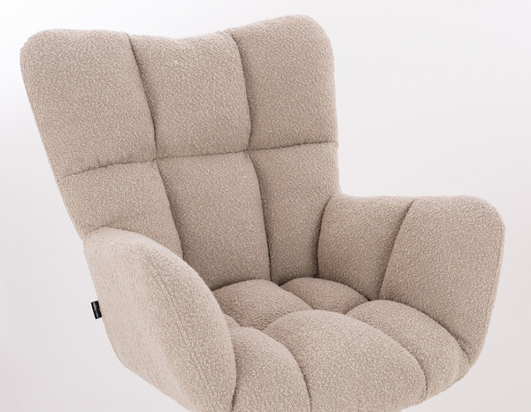 FOTEL HR650W LATTE BARANEK CZARNA PODSTAWA