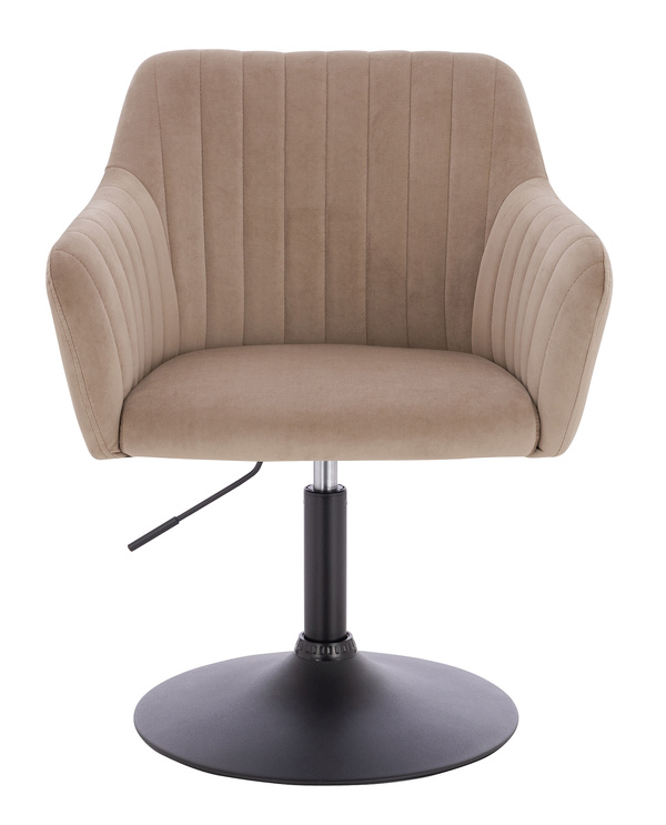 FOTEL HR190N LATTE WELUR CZARNA PODSTAWA