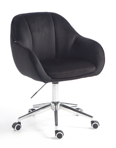 HOKER HR2055K CZARNY WELUR CHROMOWANA PODSTAWA