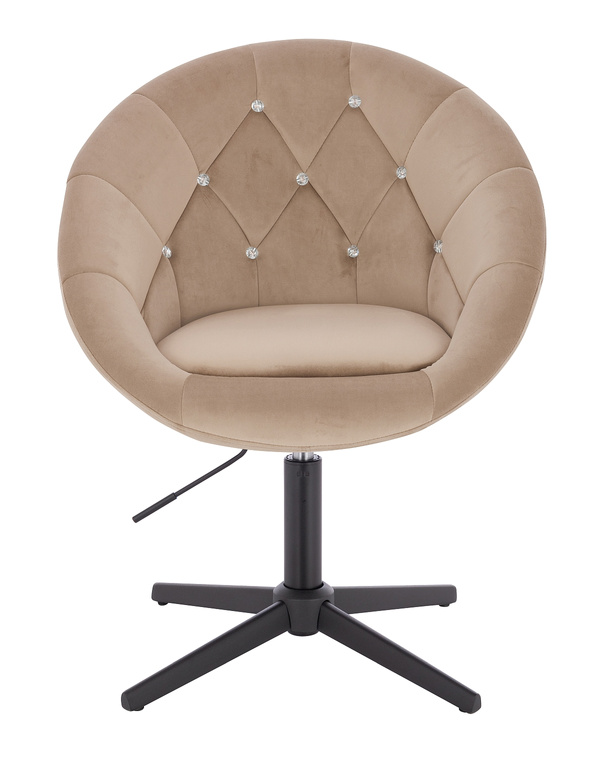 FOTEL HR8516CCROSS LATTE WELUR CZARNA PODSTAWA