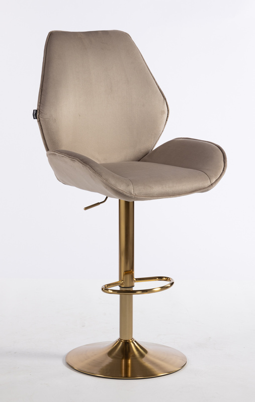 FOTEL HR350W LATTE WELUR ZŁOTA PODSTAWA