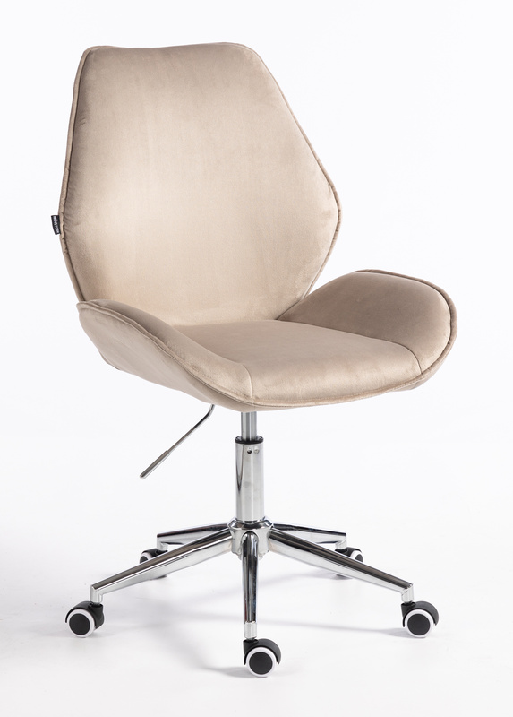 FOTEL HR350K LATTE WELUR CHROMOWANA PODSTAWA