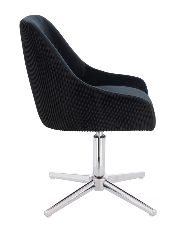 FOTEL HR920CROSS CZARNY WELUR CHROMOWANA PODSTAWA