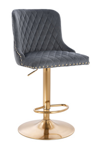 FOTEL HR940W GRAFITOWY WELUR ZŁOTA PODSTAWA