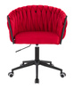 FOTEL HR750K CZERWONY WELUR CZARNA PODSTAWA