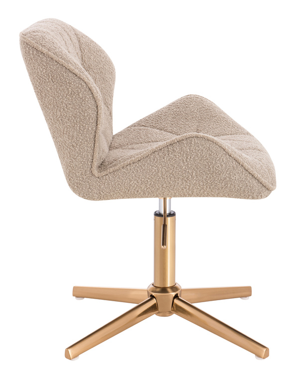 FOTEL HR111CROSS LATTE BARANEK ZŁOTA PODSTAWA