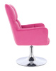 FOTEL HR650N MALINOWY WELUR CHROMOWANA PODSTAWA