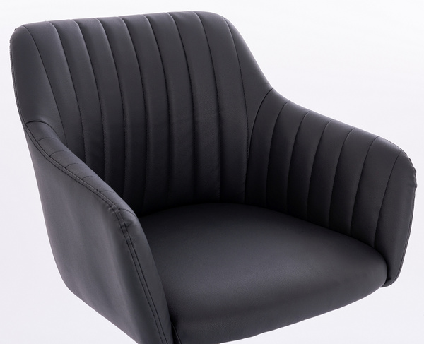 FOTEL HR190N CZARNY CHROMOWANA PODSTAWA