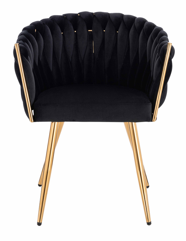 HR750 KRZESŁO ZŁOTE NOGI CZARNY WELUR