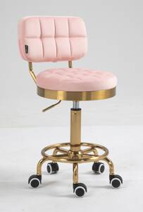 HOKER HR636 PUDROWY RÓŻ WELUR ZŁOTA PODSTAWA