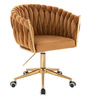 FOTEL HR750K MIODOWY WELUR ZŁOTA PODSTAWA
