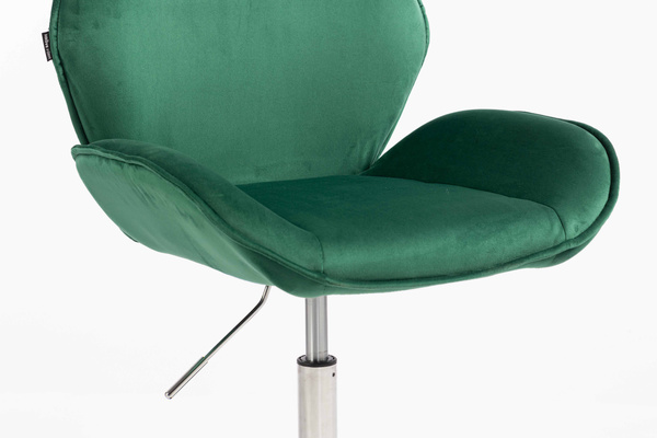 FOTEL HR350N BUTELKOWA ZIELEŃ WELUR CHROMOWANA PODSTAWA