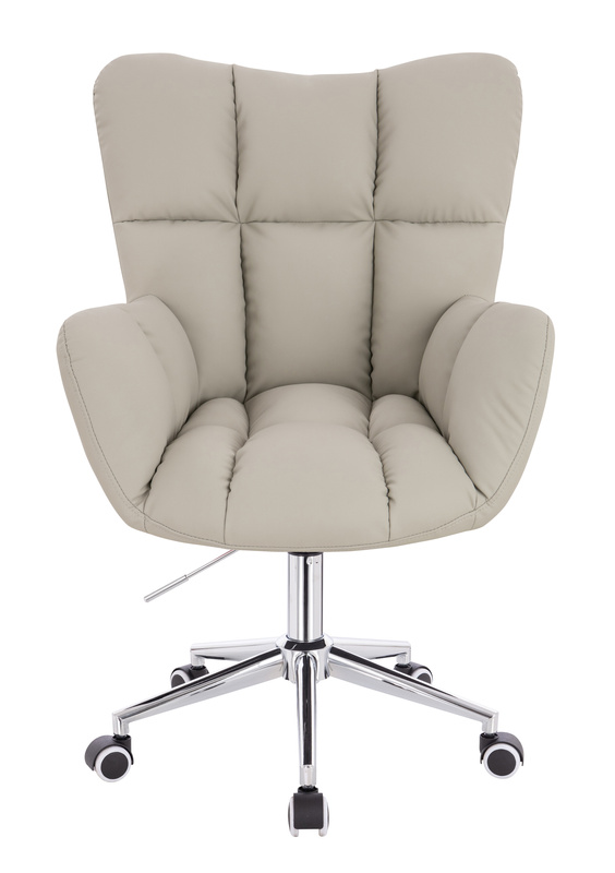 HOKER HR650K ECRU EKOSKÓRA PREMIUM SOFT CHROMOWANA PODSTAWA