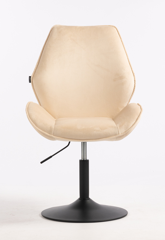 FOTEL HR350N KREMOWY WELUR CZARNA PODSTAWA