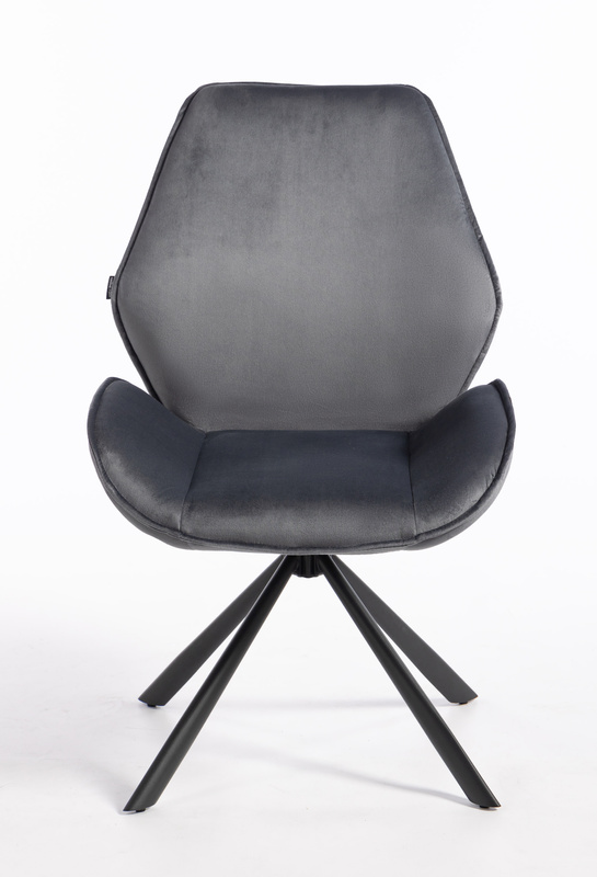 FOTEL HR350 PAJĄK GRAFITOWY WELUR CZARNA PODSTAWA